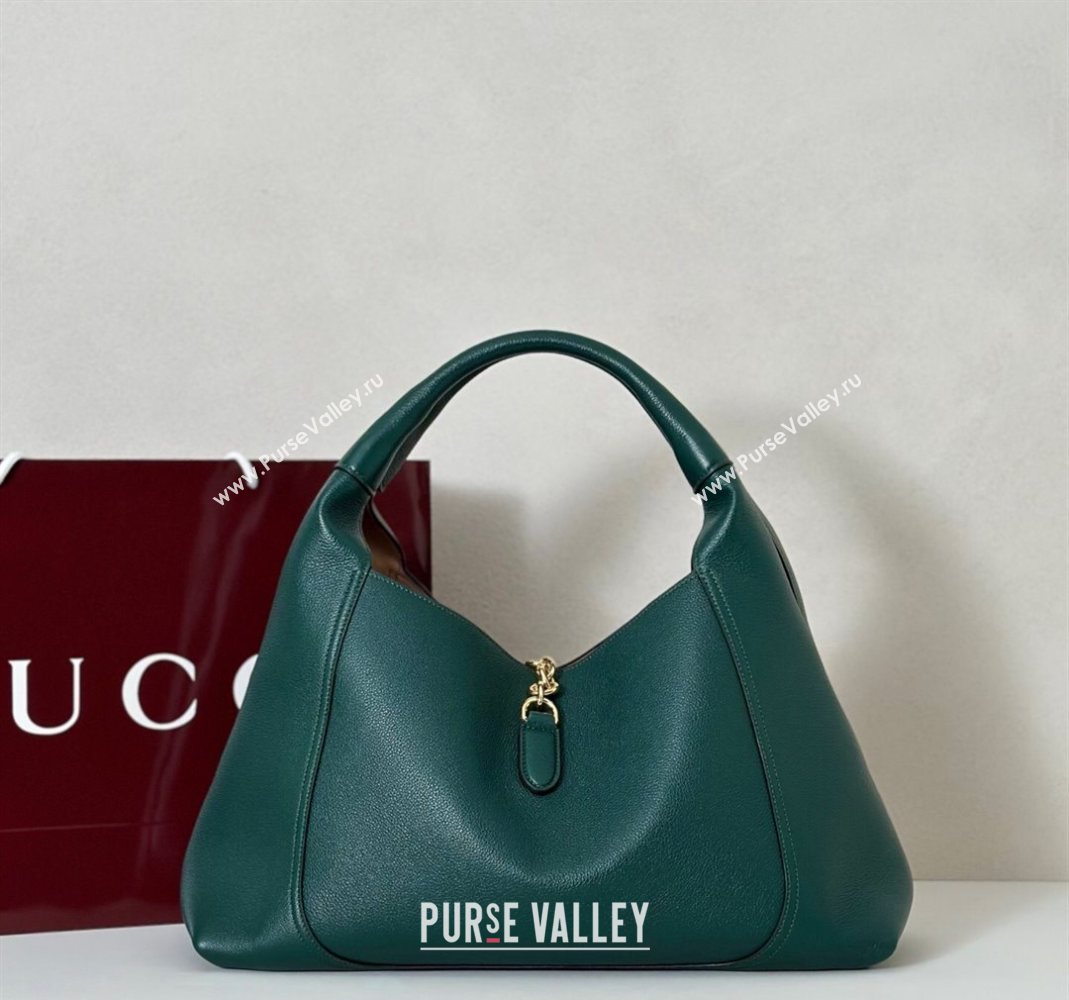 Gucci Softbit Leather Maxi Shoulder Bag with Oversized Half Horsebit Green 2025 837466 (DLH-251124104)