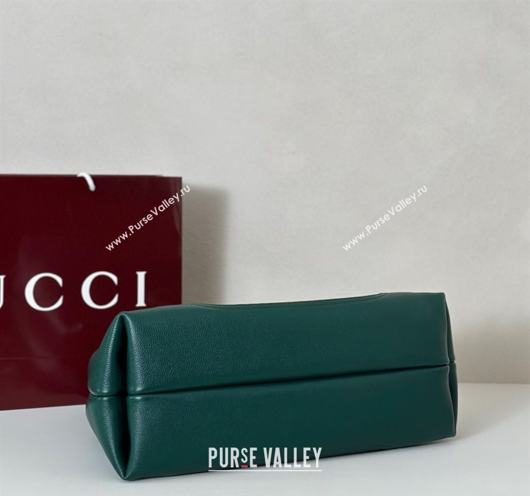 Gucci Softbit Leather Maxi Shoulder Bag with Oversized Half Horsebit Green 2025 837466 (DLH-251124104)