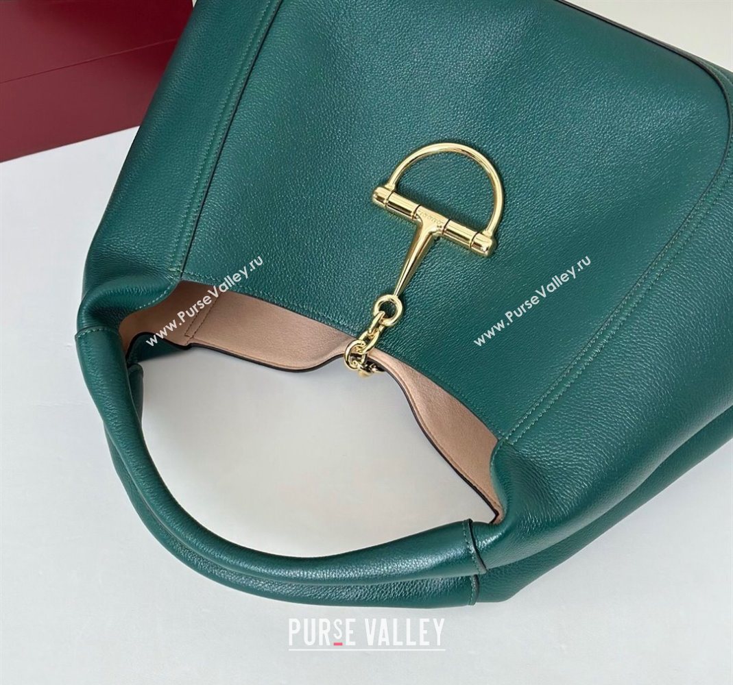 Gucci Softbit Leather Maxi Shoulder Bag with Oversized Half Horsebit Green 2025 837466 (DLH-251124104)