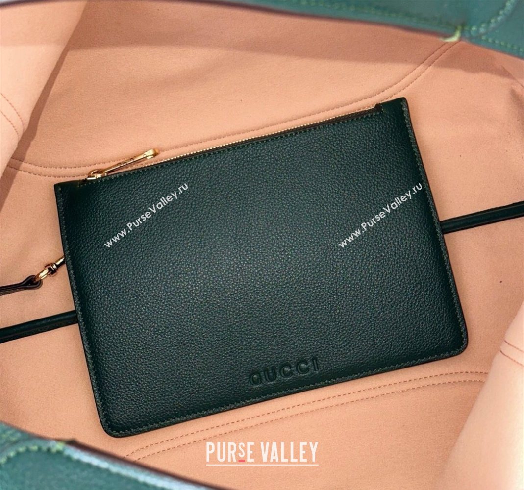 Gucci Softbit Leather Maxi Shoulder Bag with Oversized Half Horsebit Green 2025 837466 (DLH-251124104)