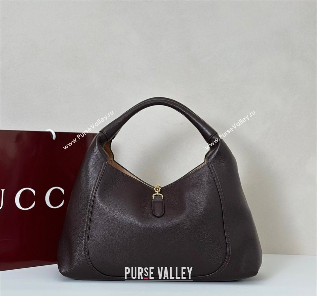 Gucci Softbit Leather Maxi Shoulder Bag with Oversized Half Horsebit Dark Brown 2025 837466 (DLH-251124105)
