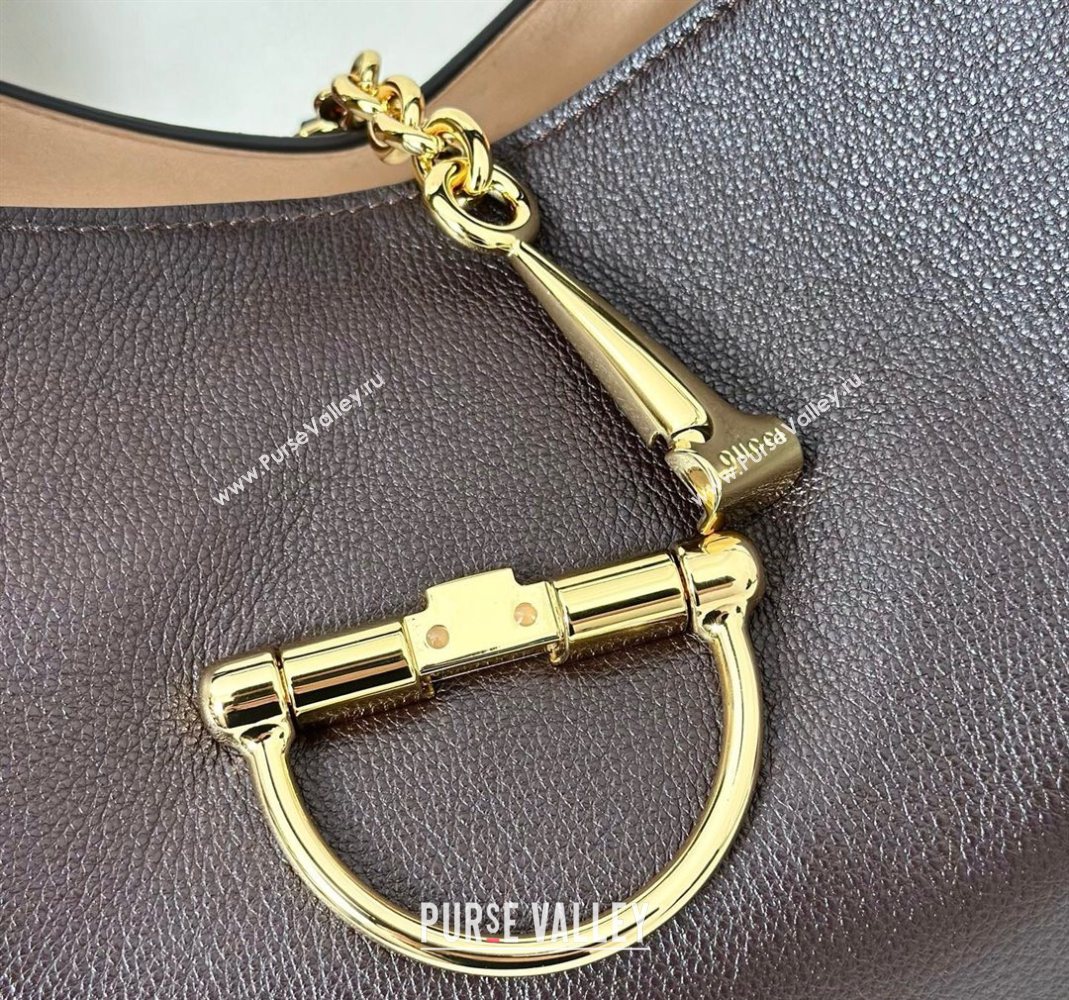 Gucci Softbit Leather Maxi Shoulder Bag with Oversized Half Horsebit Dark Brown 2025 837466 (DLH-251124105)