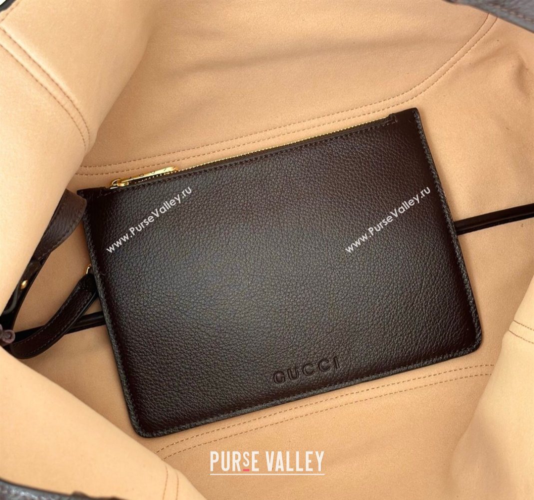 Gucci Softbit Leather Maxi Shoulder Bag with Oversized Half Horsebit Dark Brown 2025 837466 (DLH-251124105)