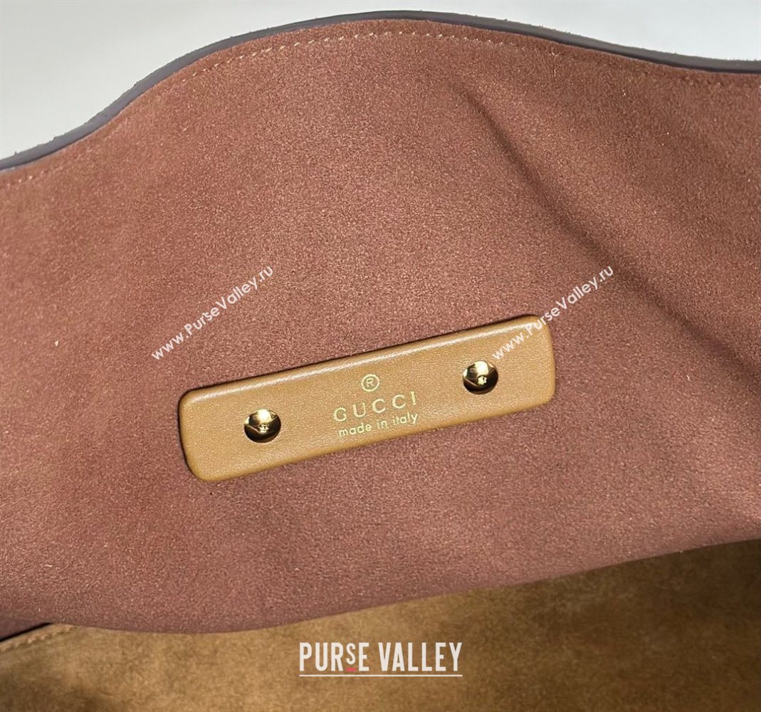 Gucci Softbit Suede Maxi Shoulder Bag with Oversized Half Horsebit Brown 2025 837466 (DLH-251124106)