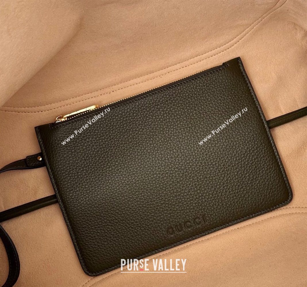 Gucci Softbit Leather Maxi Shoulder Bag with Oversized Half Horsebit Khaki 2025 837466 (DLH-251124107)