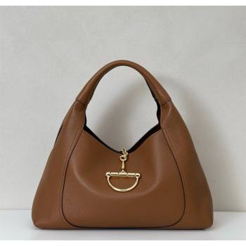 Gucci Softbit Leather Maxi Shoulder Bag with Oversized Half Horsebit Brown 2025 837466 (DLH-251124108)