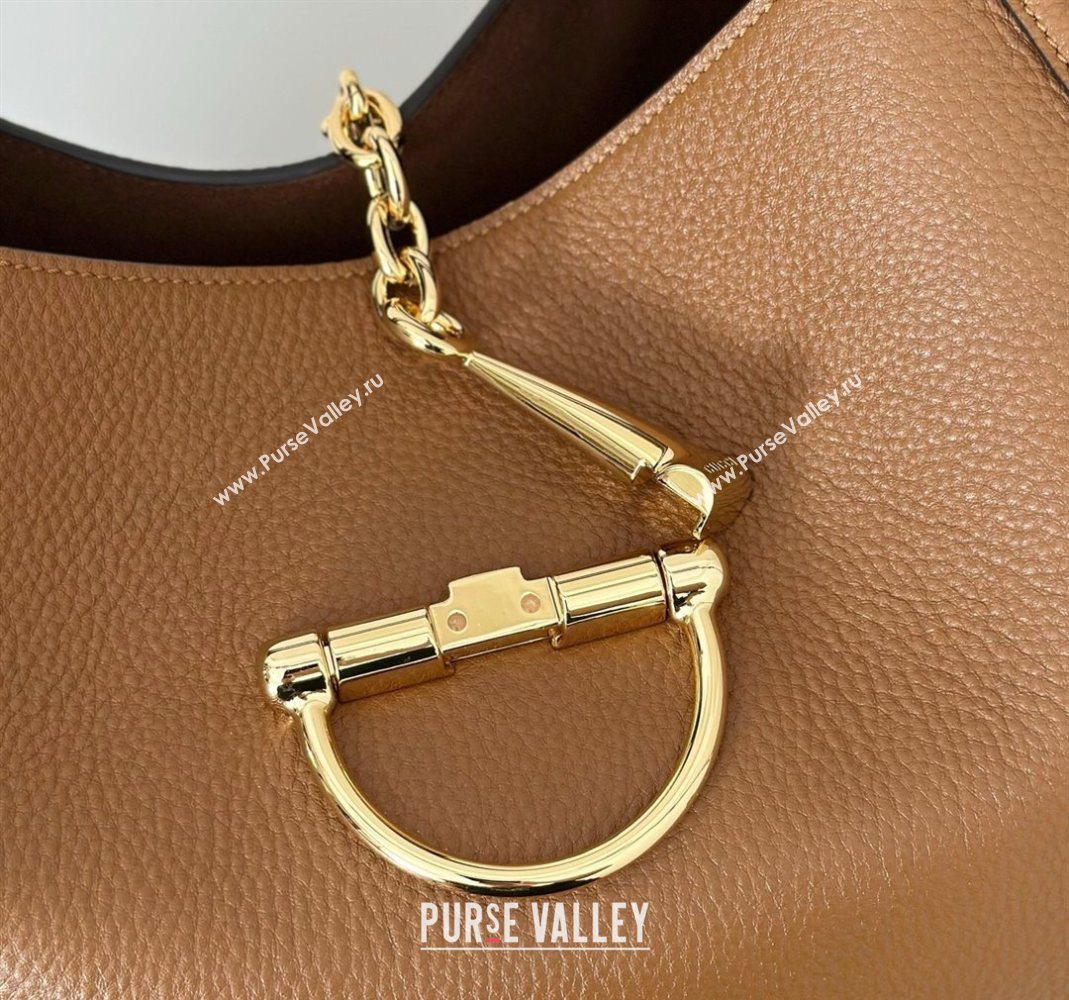 Gucci Softbit Leather Maxi Shoulder Bag with Oversized Half Horsebit Brown 2025 837466 (DLH-251124108)