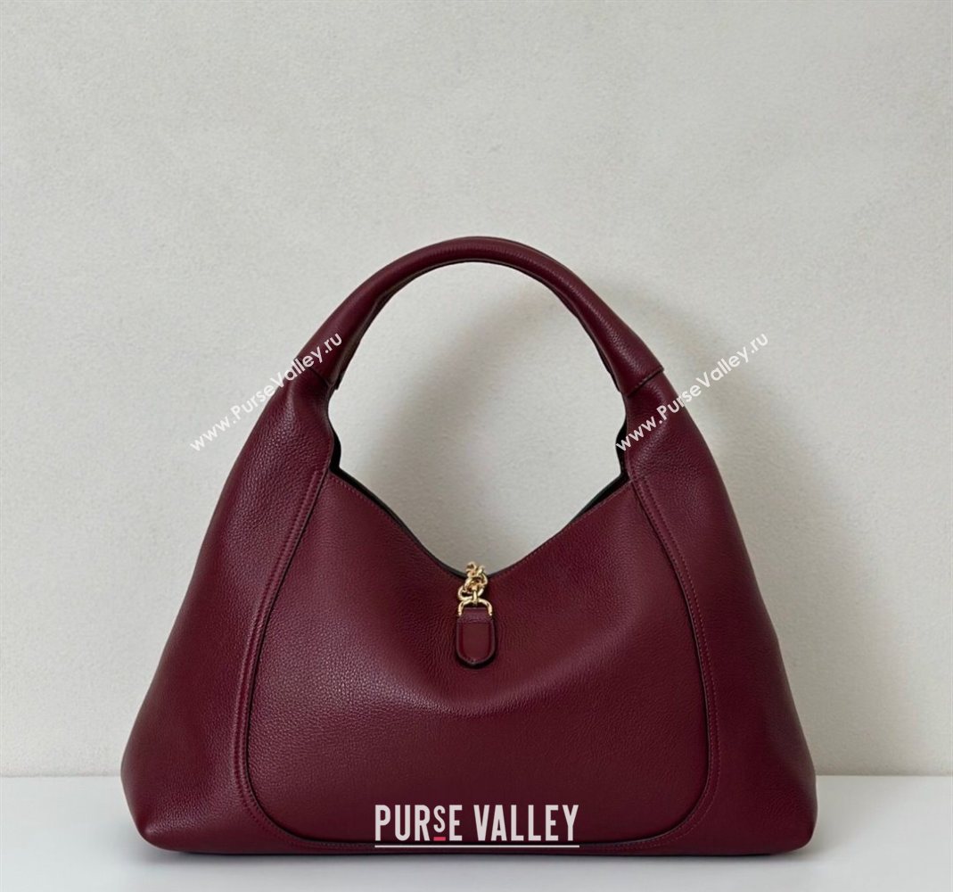 Gucci Softbit Leather Maxi Shoulder Bag with Oversized Half Horsebit Ancora Red 2025 837466 (DLH-251124109)