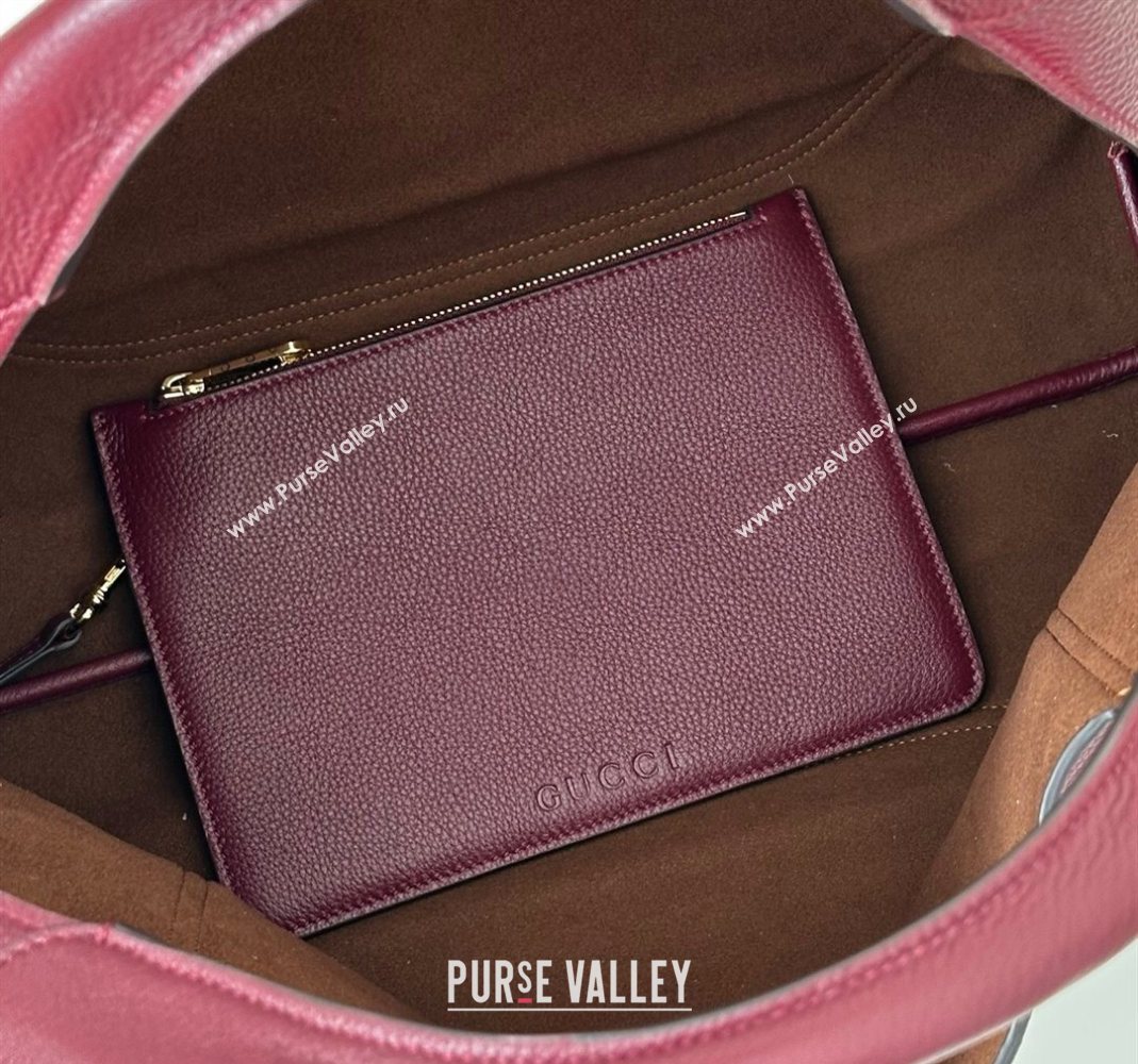 Gucci Softbit Leather Maxi Shoulder Bag with Oversized Half Horsebit Ancora Red 2025 837466 (DLH-251124109)