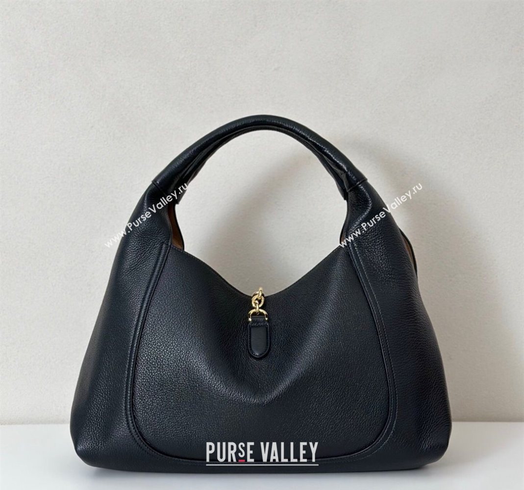 Gucci Softbit Leather Maxi Shoulder Bag with Oversized Half Horsebit Black 2025 837466 (DLH-251124110)