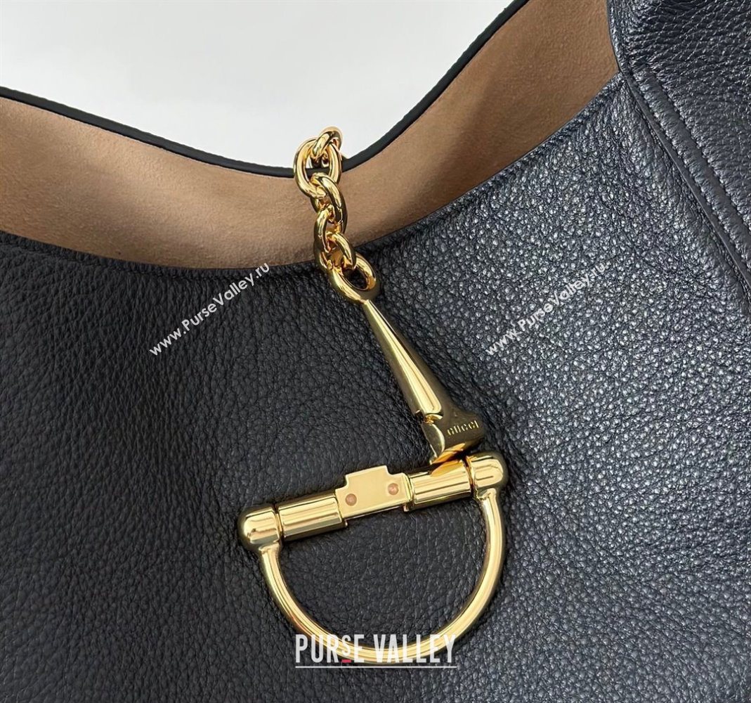Gucci Softbit Leather Maxi Shoulder Bag with Oversized Half Horsebit Black 2025 837466 (DLH-251124110)