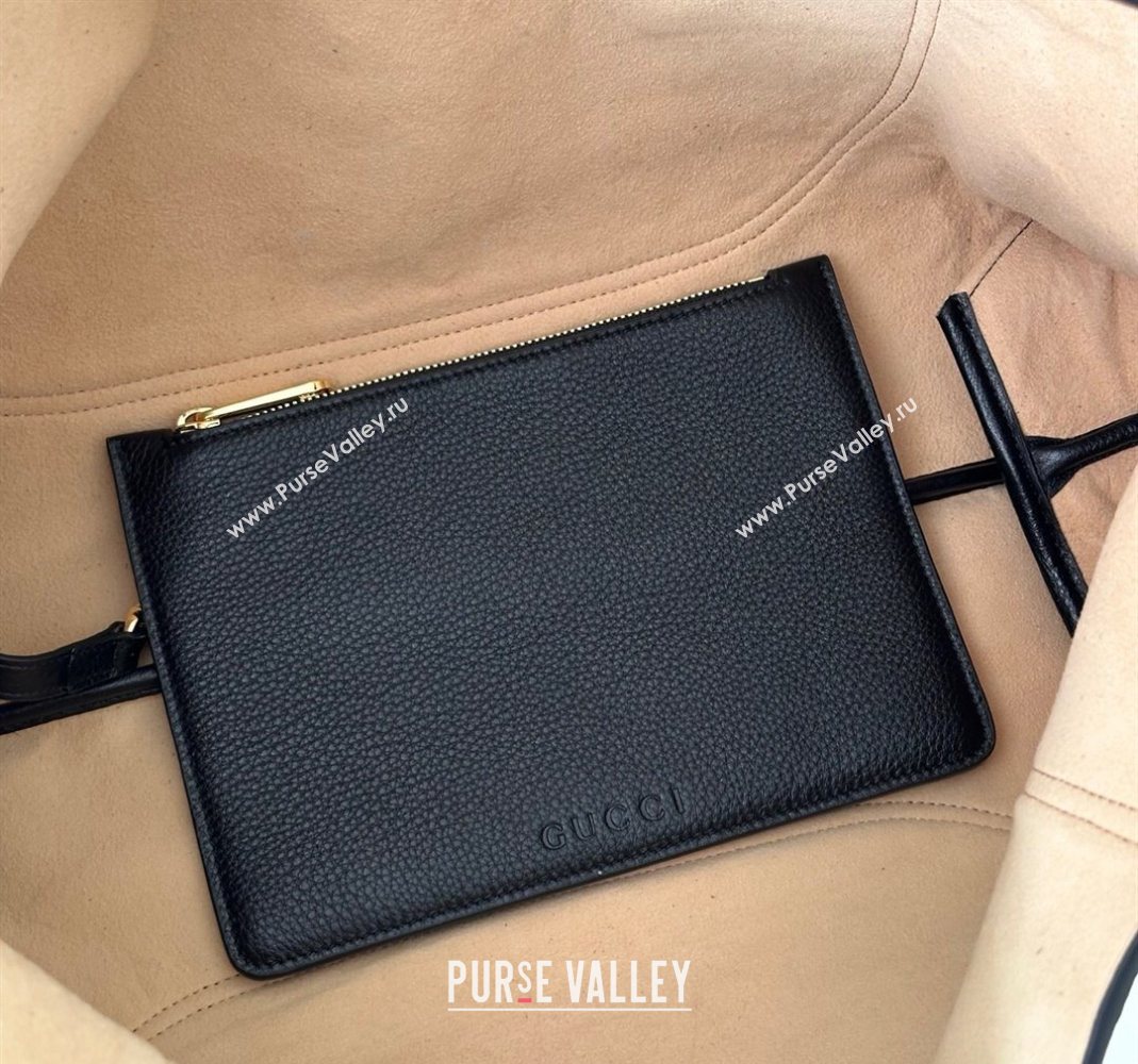 Gucci Softbit Leather Maxi Shoulder Bag with Oversized Half Horsebit Black 2025 837466 (DLH-251124110)