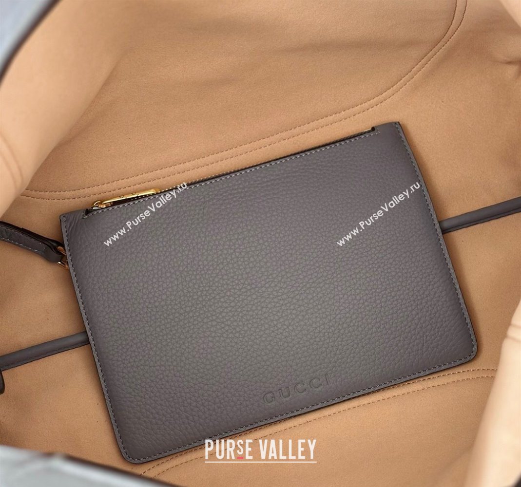 Gucci Softbit Leather Maxi Shoulder Bag with Oversized Half Horsebit Light Blue 2025 837466 (DLH-251124111)