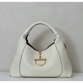 Gucci Softbit Leather Maxi Shoulder Bag with Oversized Half Horsebit White 2025 837466 (DLH-251124112)
