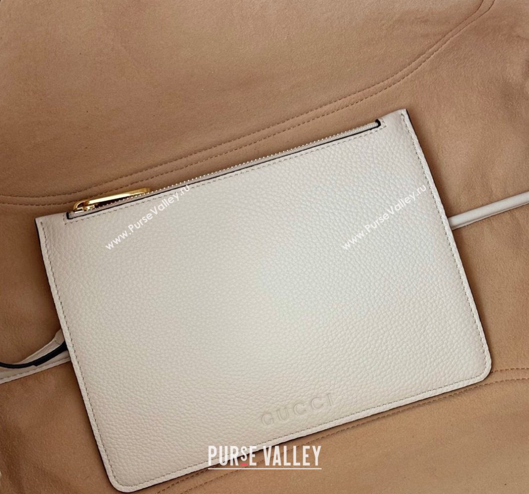 Gucci Softbit Leather Maxi Shoulder Bag with Oversized Half Horsebit White 2025 837466 (DLH-251124112)