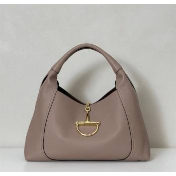 Gucci Softbit Leather Maxi Shoulder Bag with Oversized Half Horsebit Taupe 2025 837466 (DLH-251124113)