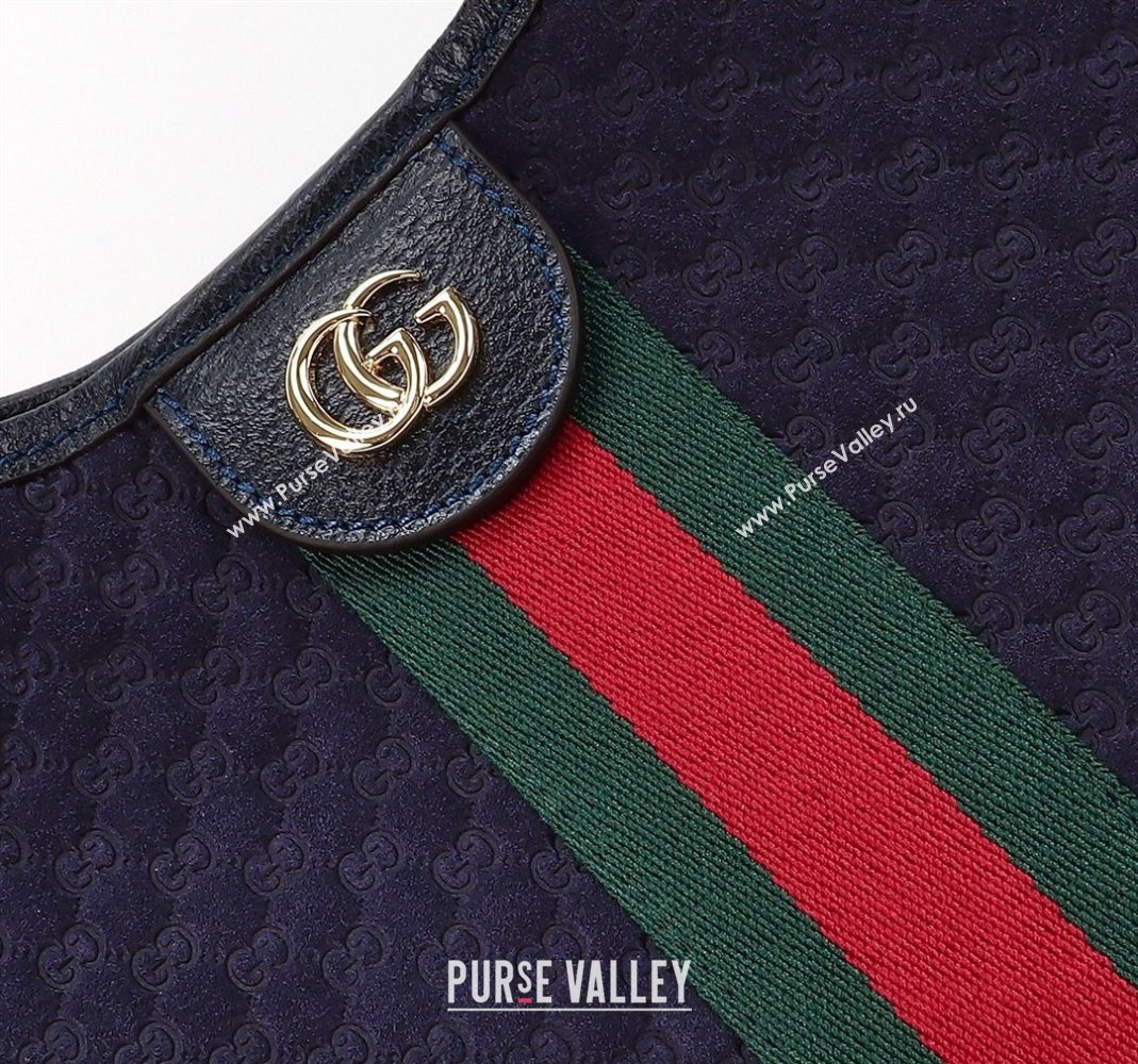 Gucci Giglio Large Tote Bag in GG Suede 853971 Dark Blue 2025 (DLH-251124074)