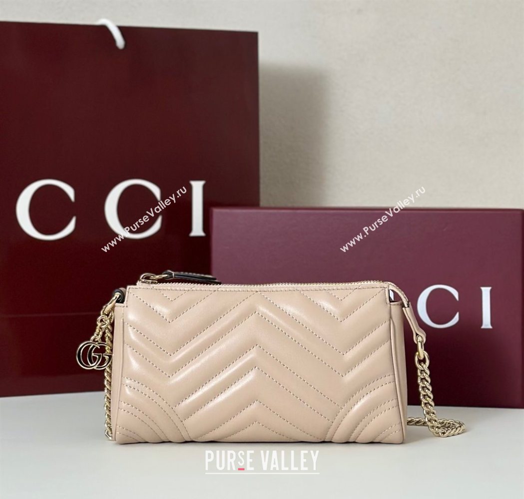 Gucci GG Marmont small shoulder bag in Leather Pale Pink 2025 847589 (DLH-251124145)
