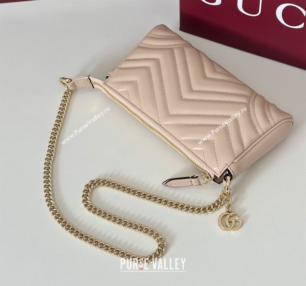 Gucci GG Marmont small shoulder bag in Leather Pale Pink 2025 847589 (DLH-251124145)