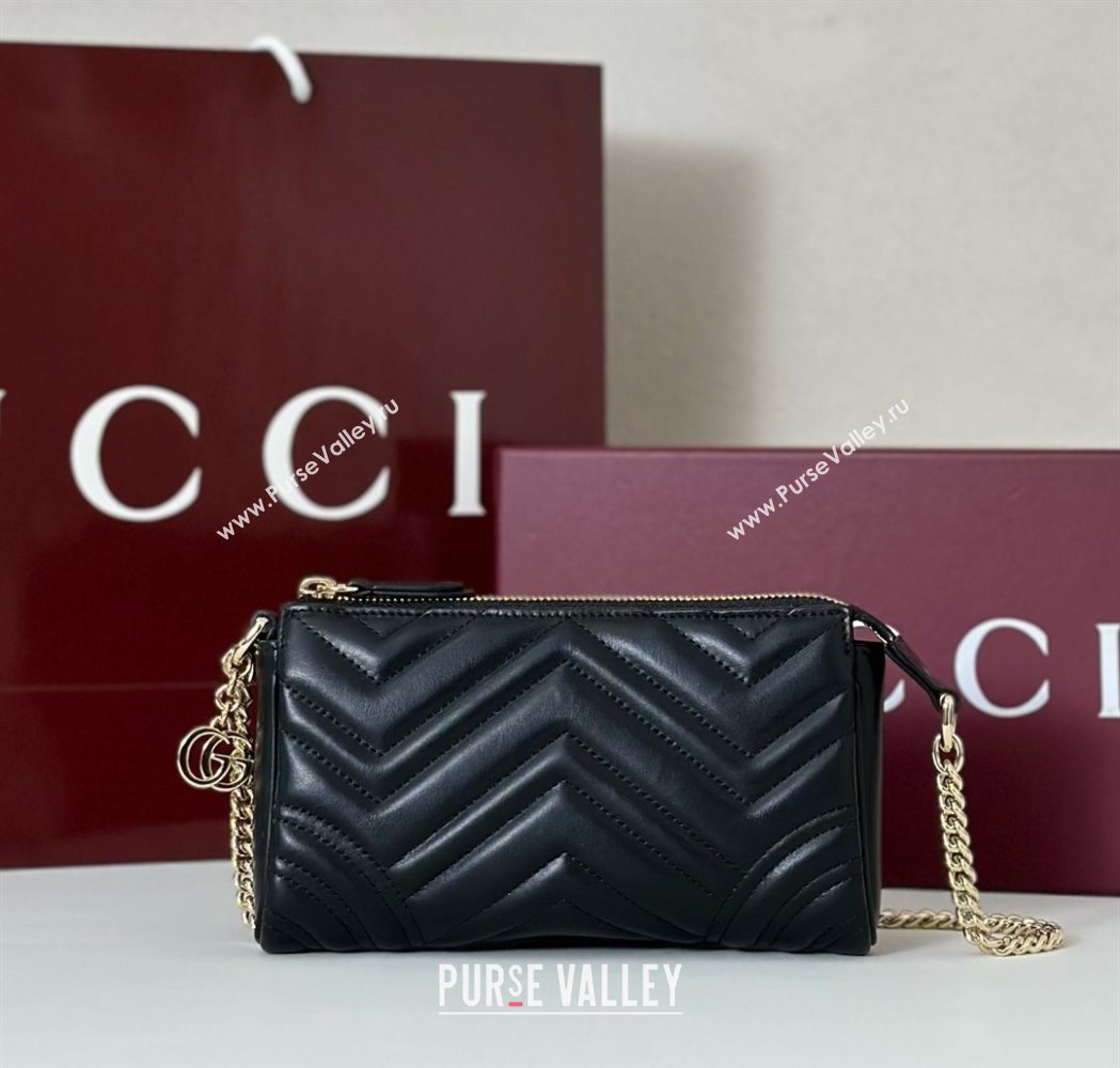 Gucci GG Marmont small shoulder bag in Leather Black 2025 847589 (DLH-251124146)