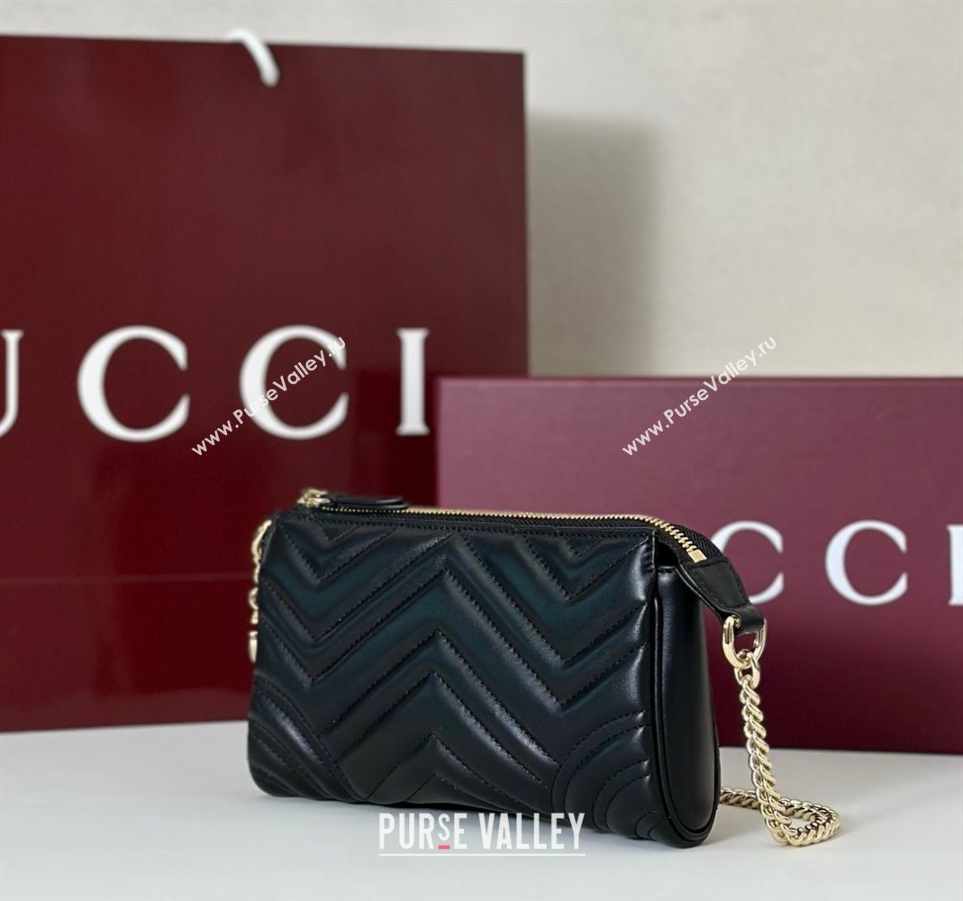 Gucci GG Marmont small shoulder bag in Leather Black 2025 847589 (DLH-251124146)