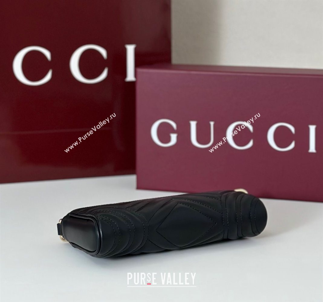 Gucci GG Marmont small shoulder bag in Leather Black 2025 847589 (DLH-251124146)