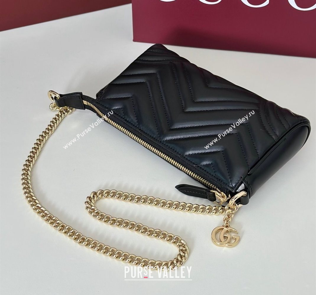 Gucci GG Marmont small shoulder bag in Leather Black 2025 847589 (DLH-251124146)