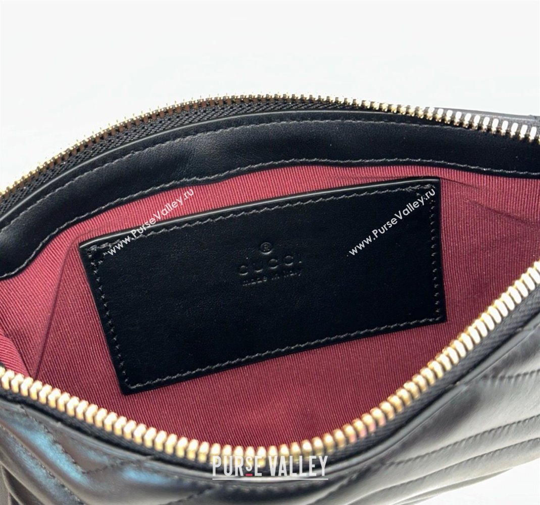 Gucci GG Marmont small shoulder bag in Leather Black 2025 847589 (DLH-251124146)