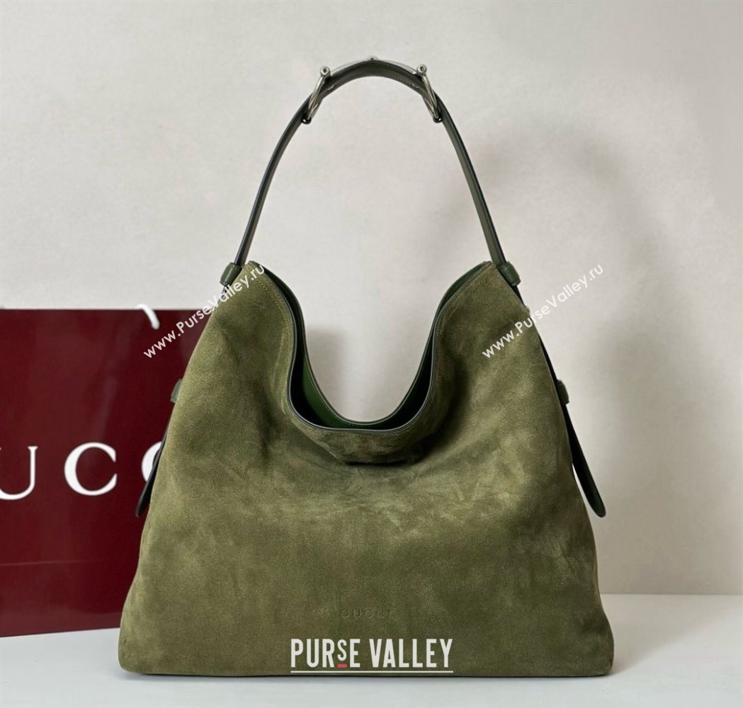 Gucci Beatrix Suede large tote bag Green 2025 850546 (DLH-251124083)