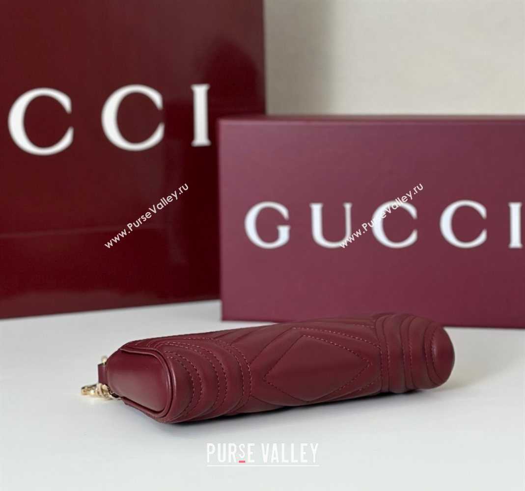 Gucci GG Marmont small shoulder bag in Leather Ancora Red 2025 847589 (DLH-251124147)