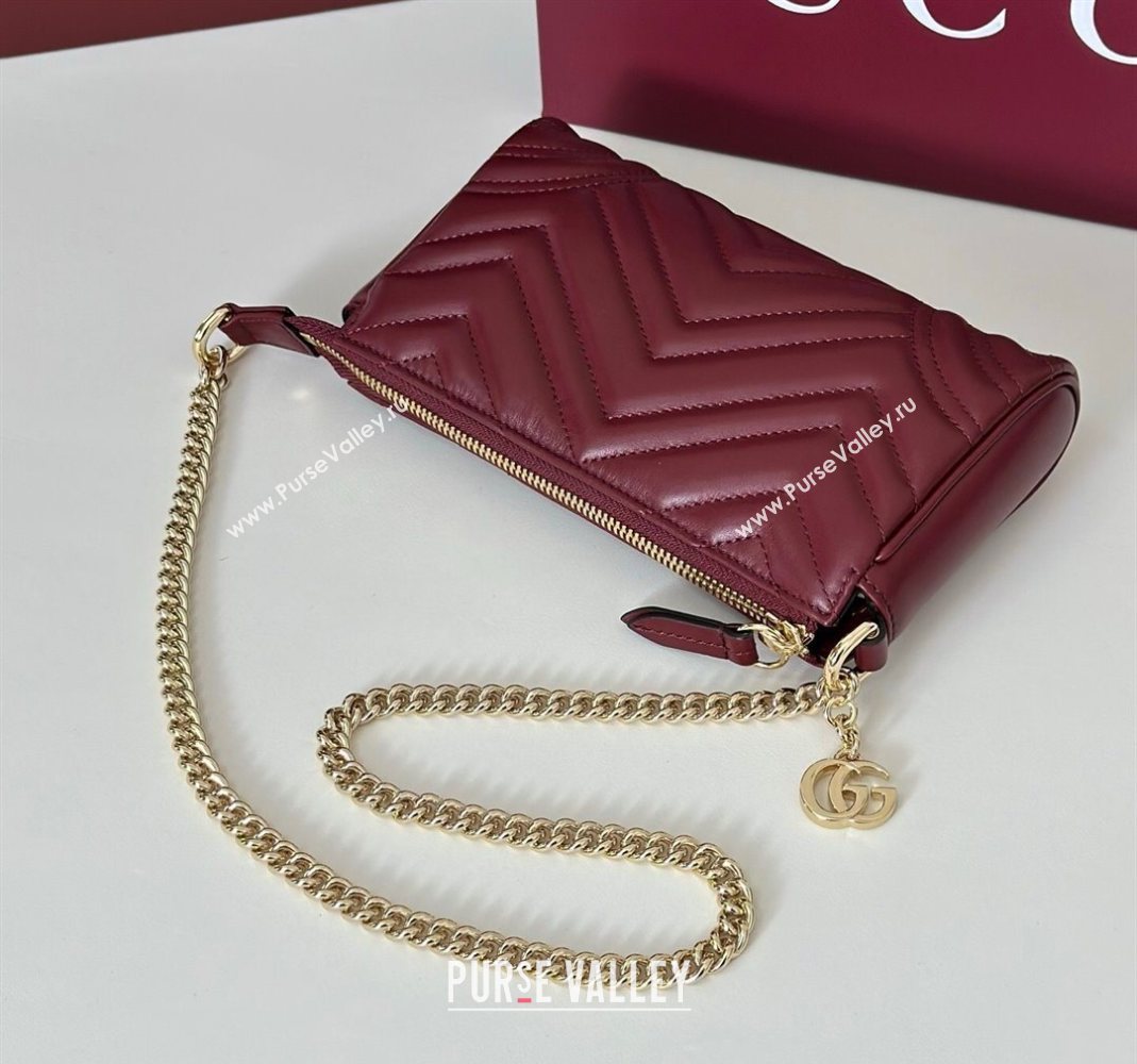 Gucci GG Marmont small shoulder bag in Leather Ancora Red 2025 847589 (DLH-251124147)