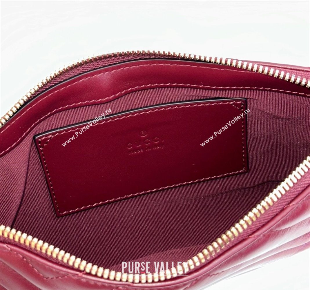 Gucci GG Marmont small shoulder bag in Leather Ancora Red 2025 847589 (DLH-251124147)