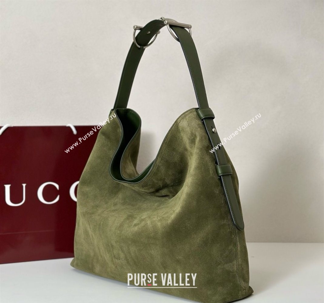 Gucci Beatrix Suede large tote bag Green 2025 850546 (DLH-251124083)