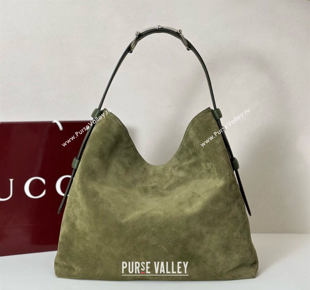 Gucci Beatrix Suede large tote bag Green 2025 850546 (DLH-251124083)