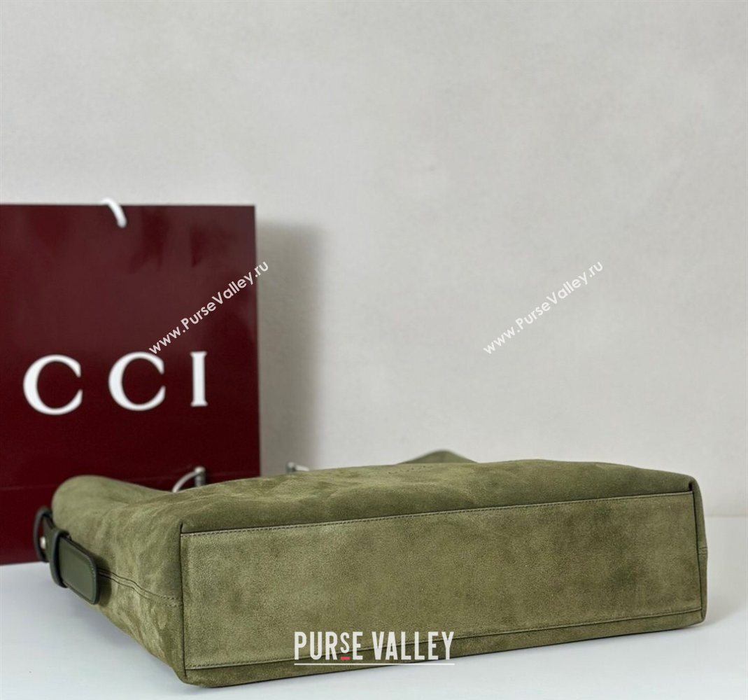 Gucci Beatrix Suede large tote bag Green 2025 850546 (DLH-251124083)