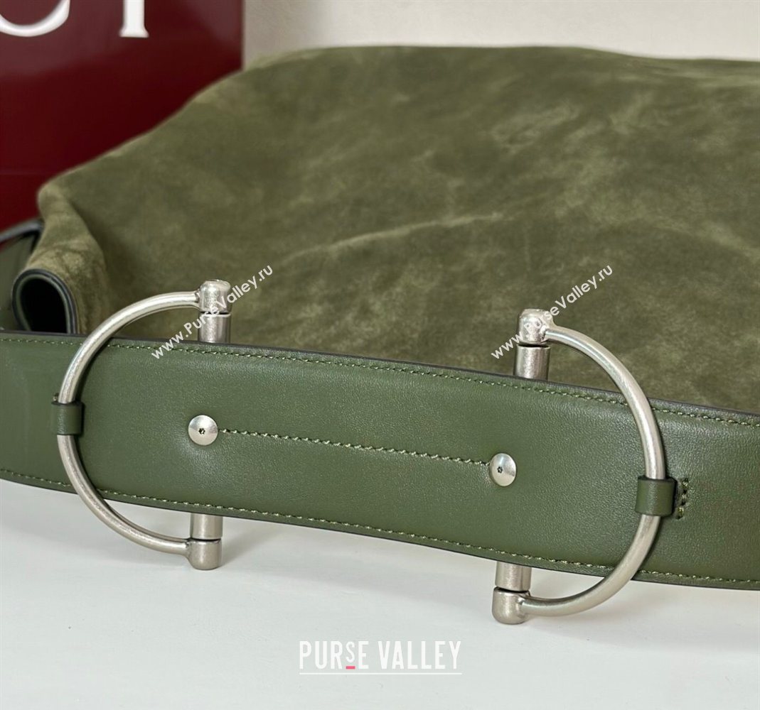 Gucci Beatrix Suede large tote bag Green 2025 850546 (DLH-251124083)
