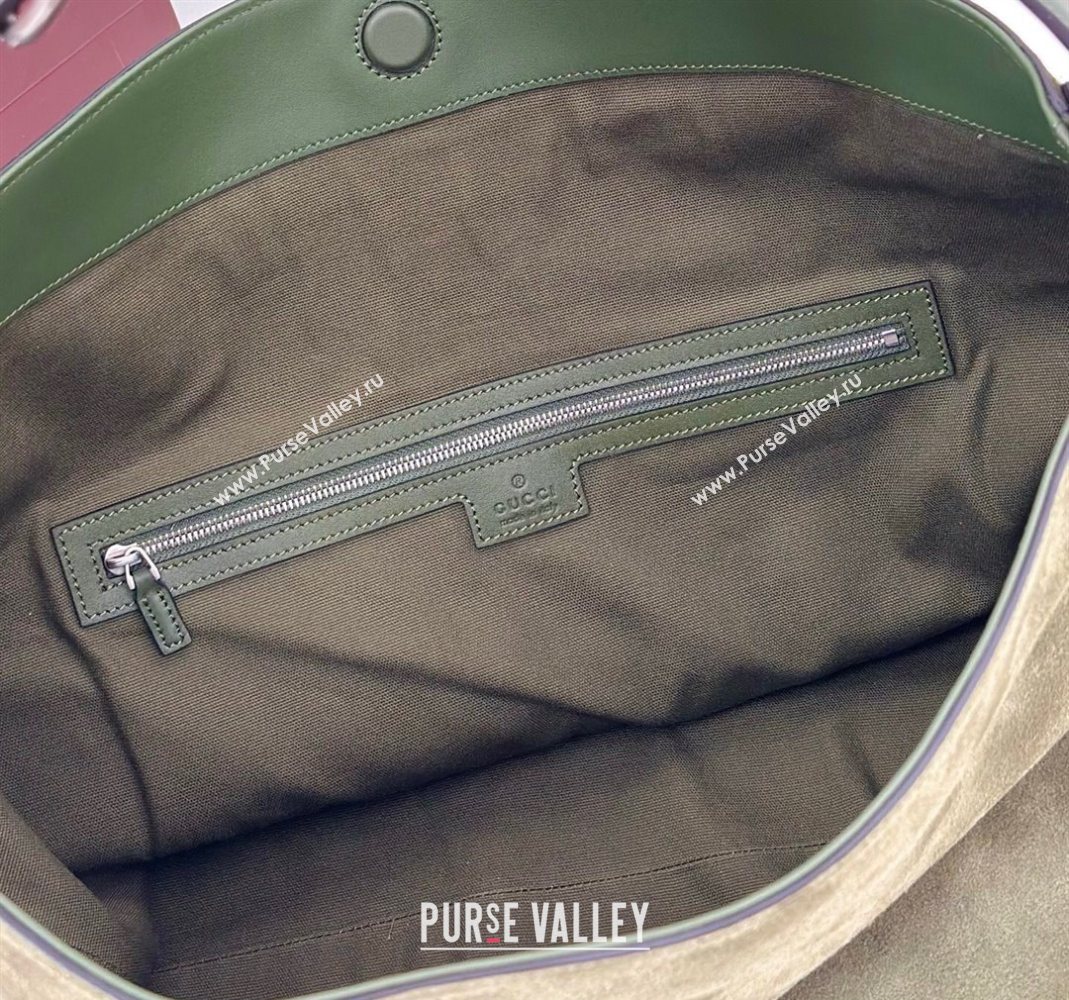 Gucci Beatrix Suede large tote bag Green 2025 850546 (DLH-251124083)
