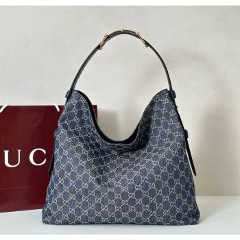 Gucci Beatrix GG Denim large tote bag Navy Blue 2025 850546 (DLH-251124088)
