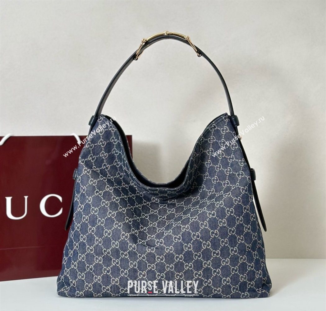Gucci Beatrix GG Denim large tote bag Navy Blue 2025 850546 (DLH-251124088)