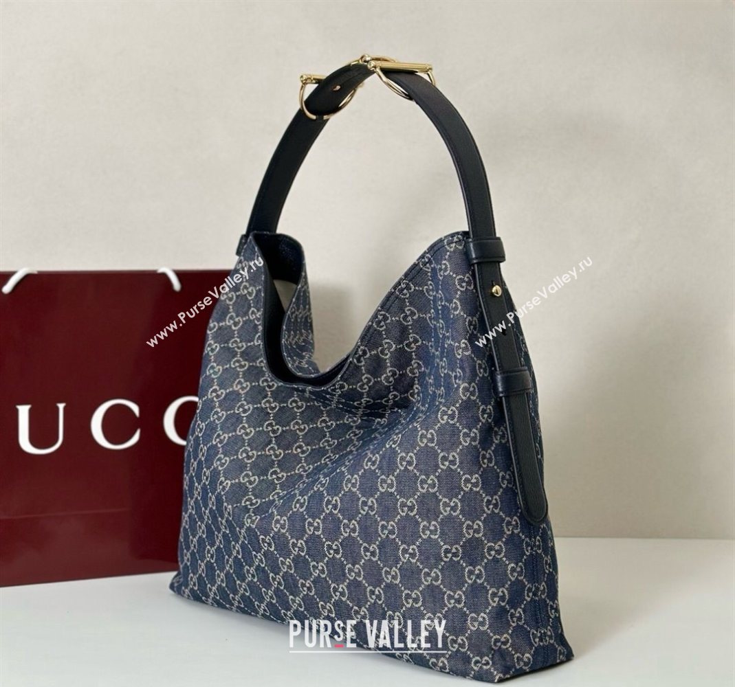 Gucci Beatrix GG Denim large tote bag Navy Blue 2025 850546 (DLH-251124088)