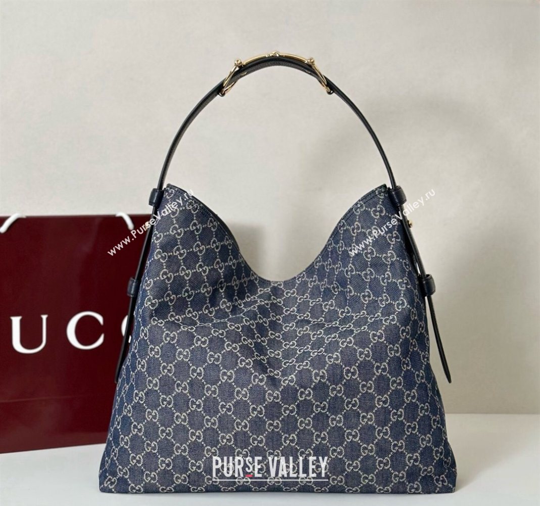Gucci Beatrix GG Denim large tote bag Navy Blue 2025 850546 (DLH-251124088)