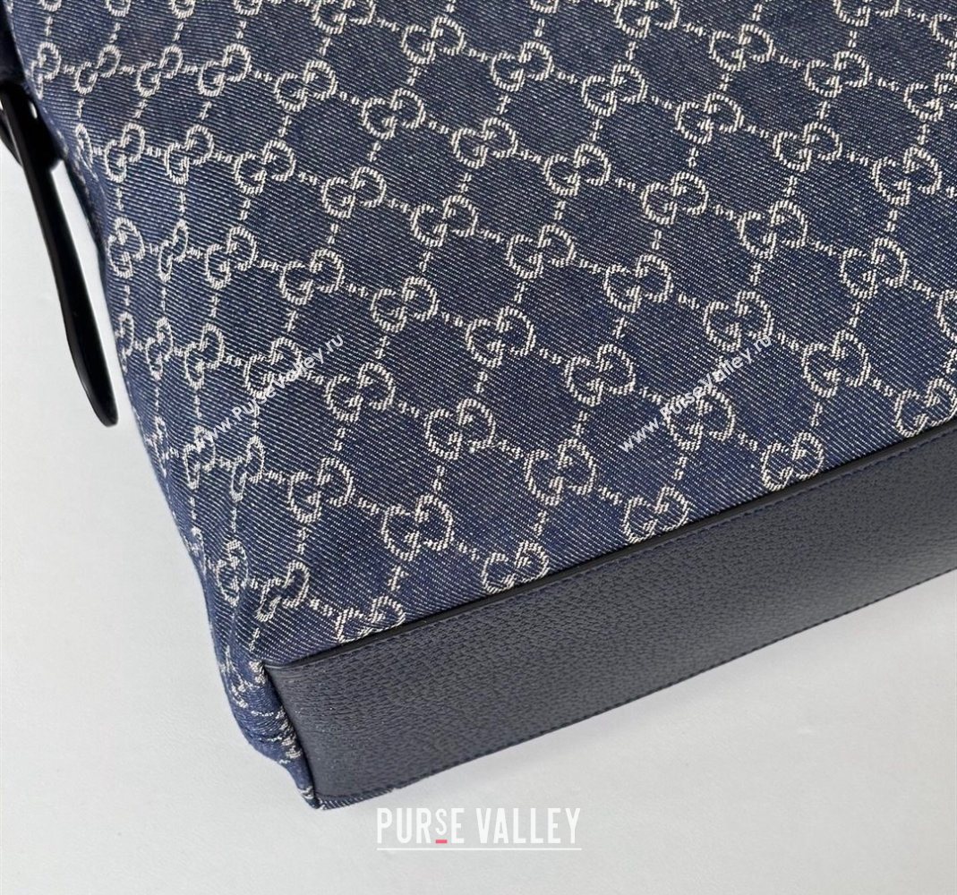 Gucci Beatrix GG Denim large tote bag Navy Blue 2025 850546 (DLH-251124088)