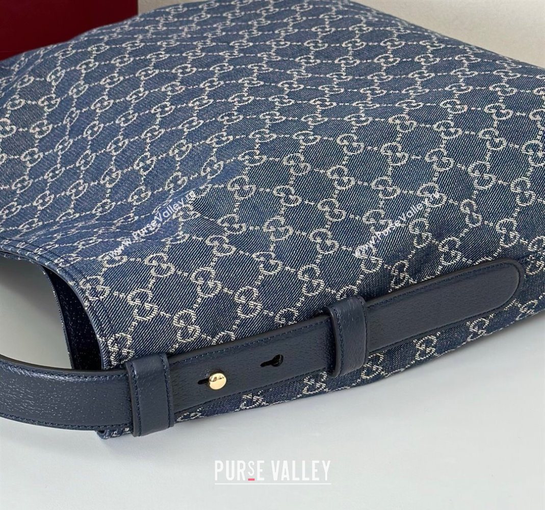 Gucci Beatrix GG Denim large tote bag Navy Blue 2025 850546 (DLH-251124088)