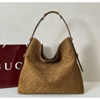 Gucci Beatrix GG Suede large tote bag Brown 2025 850546 (DLH-251124089)