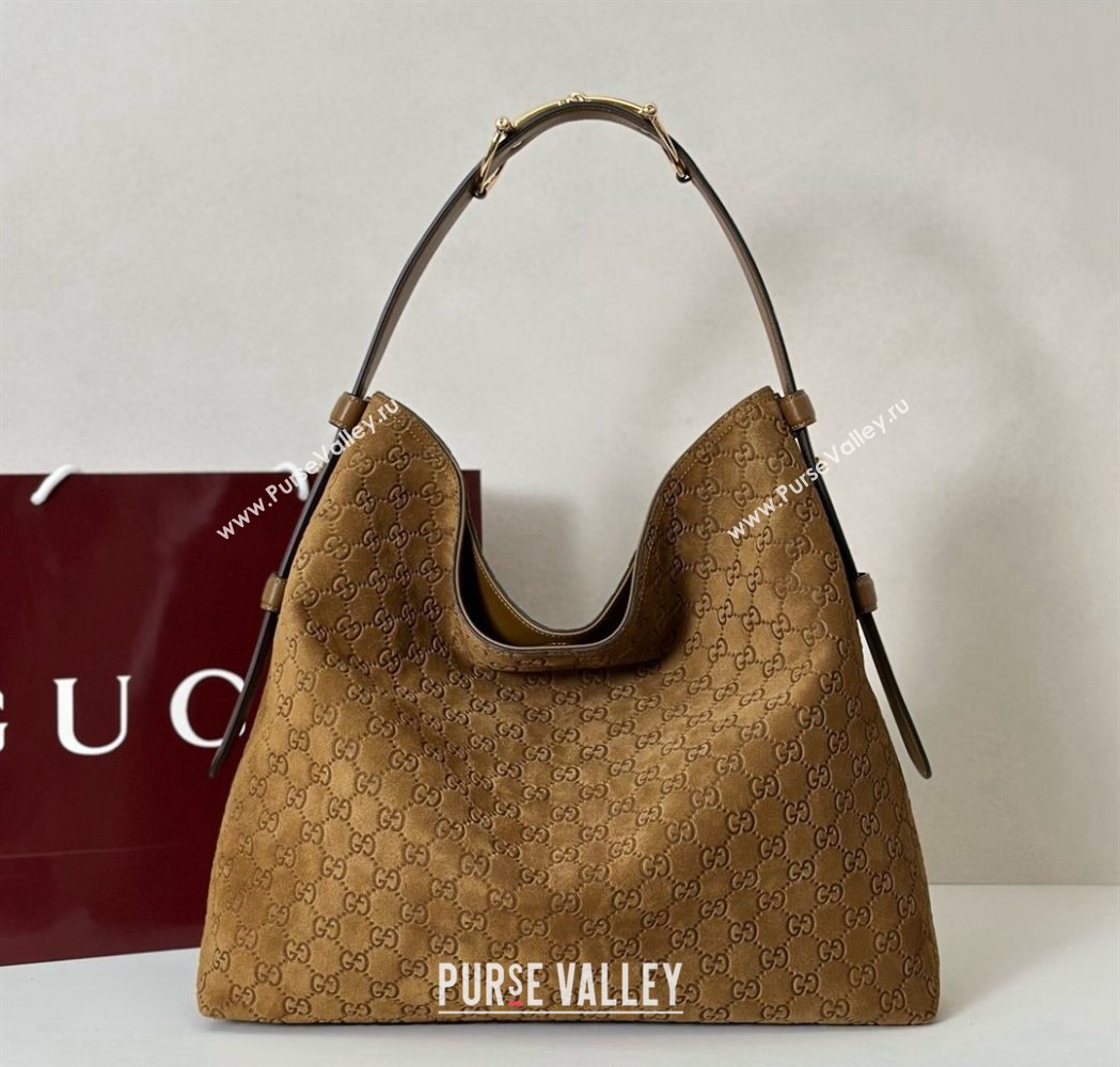 Gucci Beatrix GG Suede large tote bag Brown 2025 850546 (DLH-251124089)