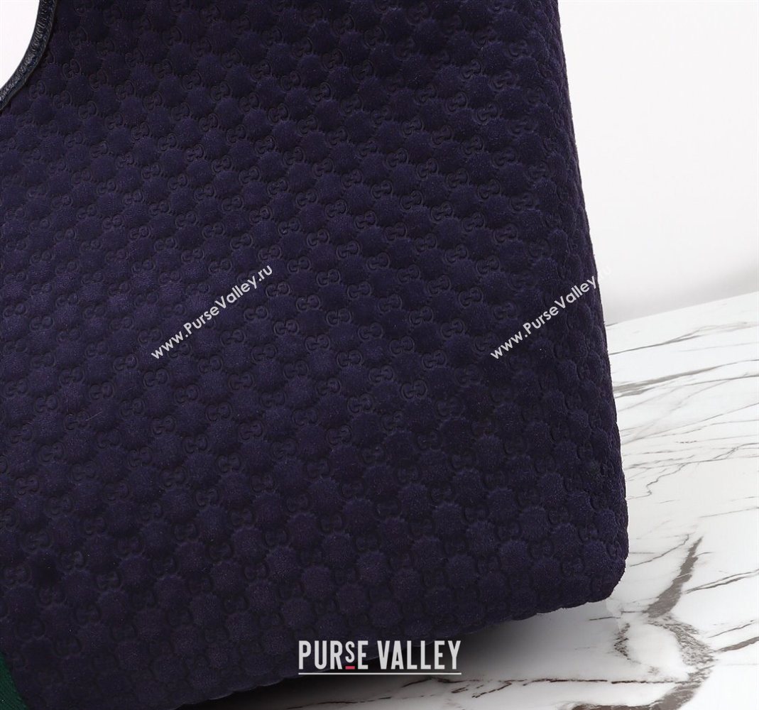 Gucci Giglio Large Tote Bag in GG Suede 853971 Dark Blue 2025 (DLH-251124074)