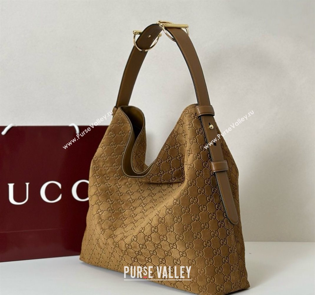 Gucci Beatrix GG Suede large tote bag Brown 2025 850546 (DLH-251124089)
