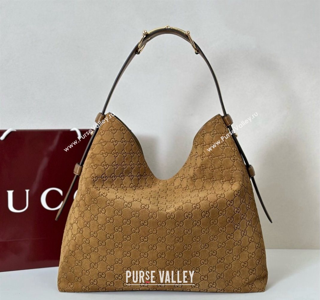 Gucci Beatrix GG Suede large tote bag Brown 2025 850546 (DLH-251124089)