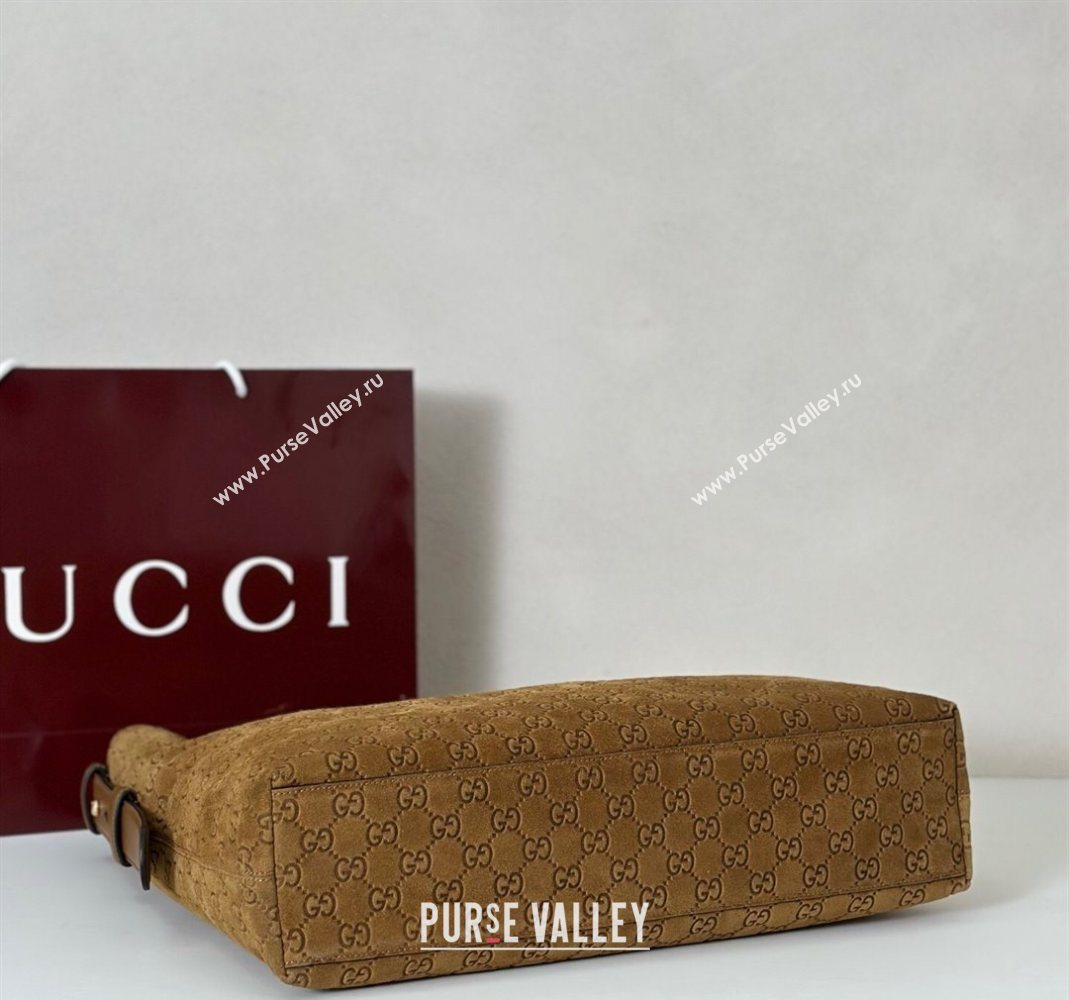 Gucci Beatrix GG Suede large tote bag Brown 2025 850546 (DLH-251124089)