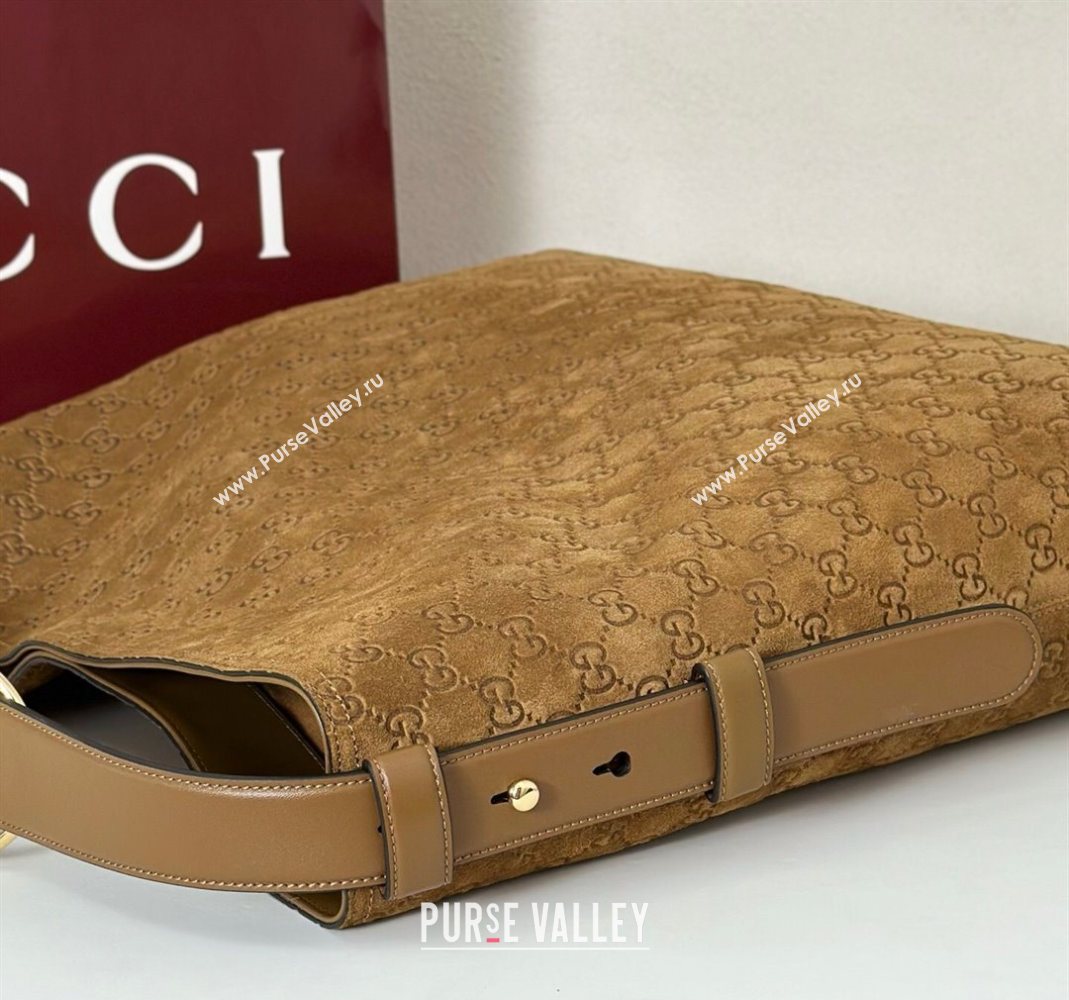 Gucci Beatrix GG Suede large tote bag Brown 2025 850546 (DLH-251124089)